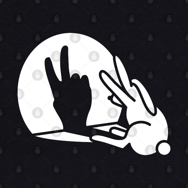 Funny rabbit hare shadow hand victory peace V sign by LaundryFactory